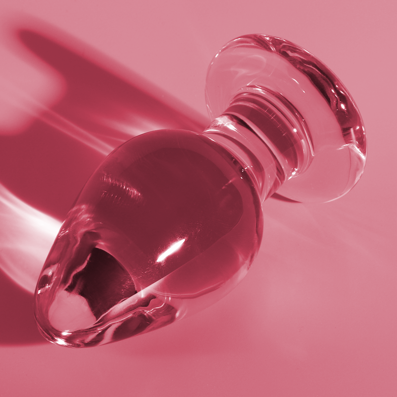 NEBULA SERIES BY IBIZA - MODELL 3 ANALPLUG BOROSILIKATGLAS ROSA 11 CM -O- 5 CM