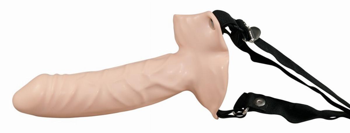 Strap-On Umschnalldildo hohl mit Gurt 15 cm