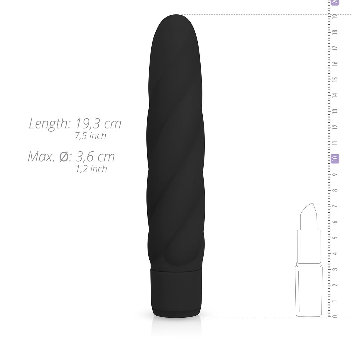 Schwarzer Vibrator aus Silikon